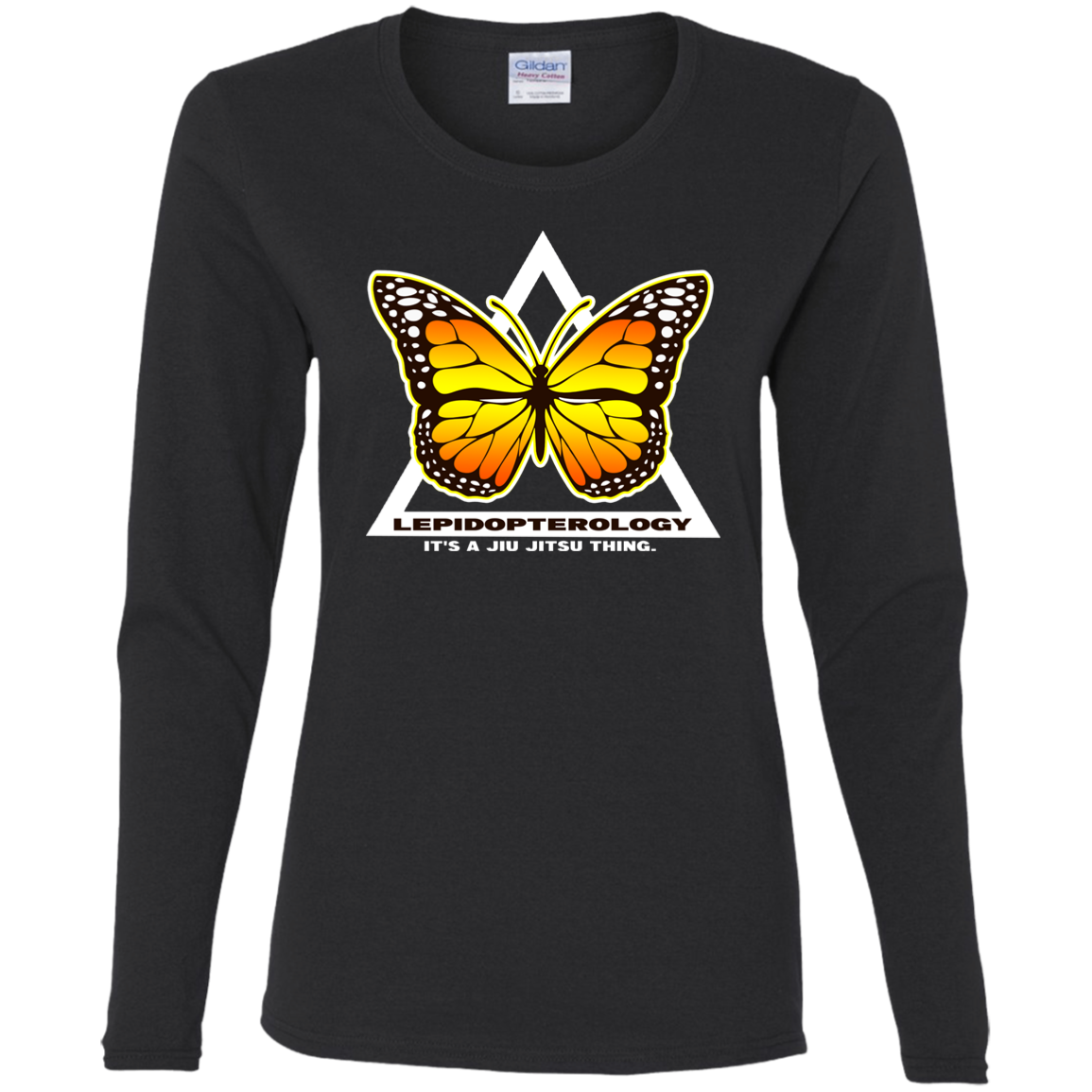 Artichoke Fight Gear Custom Design #6. Lepidopterology (Study of butterflies). Butterfly Guard. Ladies' 100% Pre-Shrunk Cotton Long Sleeve