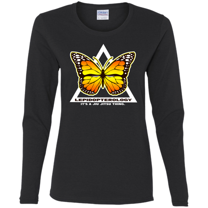 Artichoke Fight Gear Custom Design #6. Lepidopterology (Study of butterflies). Butterfly Guard. Ladies' 100% Pre-Shrunk Cotton Long Sleeve