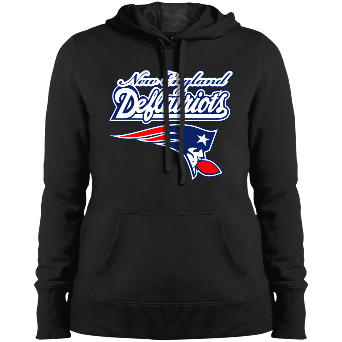 ArtichokeUSA Custom Design. New England Deflatriots. New England Patriots Parody. Ladies' Pullover Hooded Sweatshirt