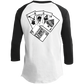 ArtichokeUSA Custom Design. Motorhead's Lemmy Kilmister's Favorite Video Poker Machine. Rock in Peace! 3/4 Raglan Sleeve Shirt
