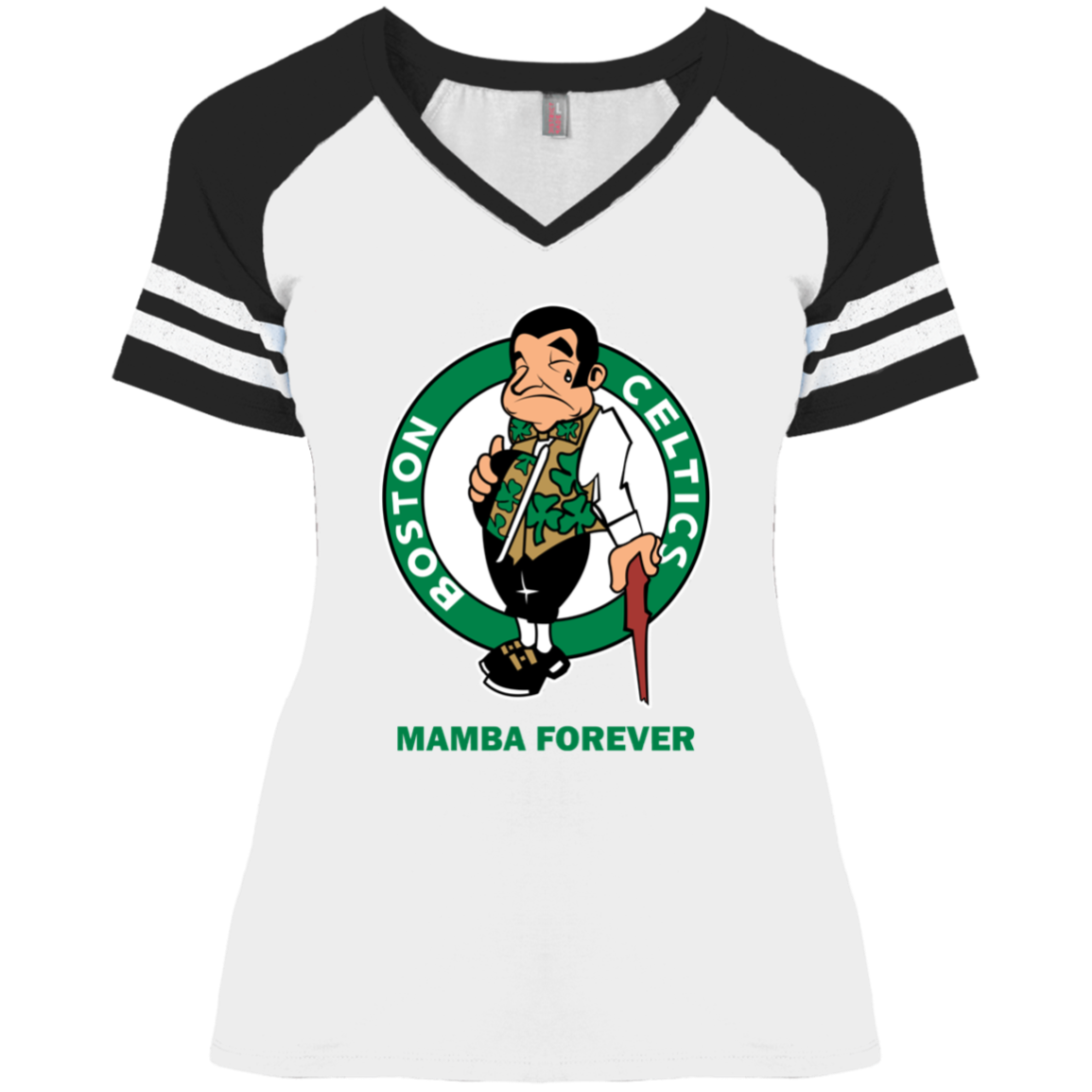 ArtichokeUSA Custom Design. RIP Kobe. Mamba Forever. Celtics / Lakers Fan Art Tribute. Ladies' Game V-Neck T-Shirt