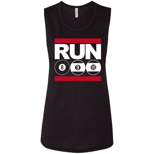 The GHOATS Custom Design. #29 run 8 9 10 ball. Ladies' Flowy Muscle Tank