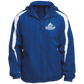 Embroidered Fleece Lined Colorblocked Hooded Jacket