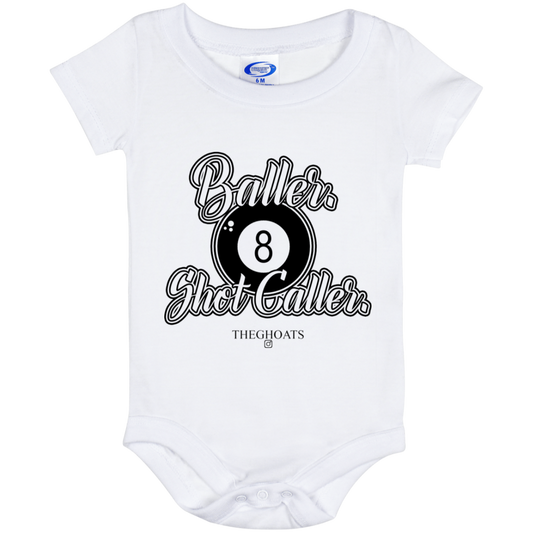 The GHOATS Custom Design #2. Baller. Shot Caller. Baby Onesie 6 Month