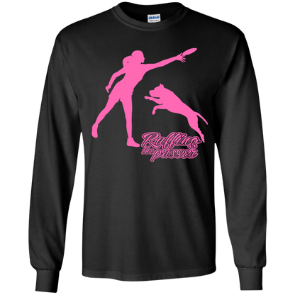ArtichokeUSA Custom Design. Ruffing the Passer. Pitbull Edition. Female Version. Youth LS T-Shirt