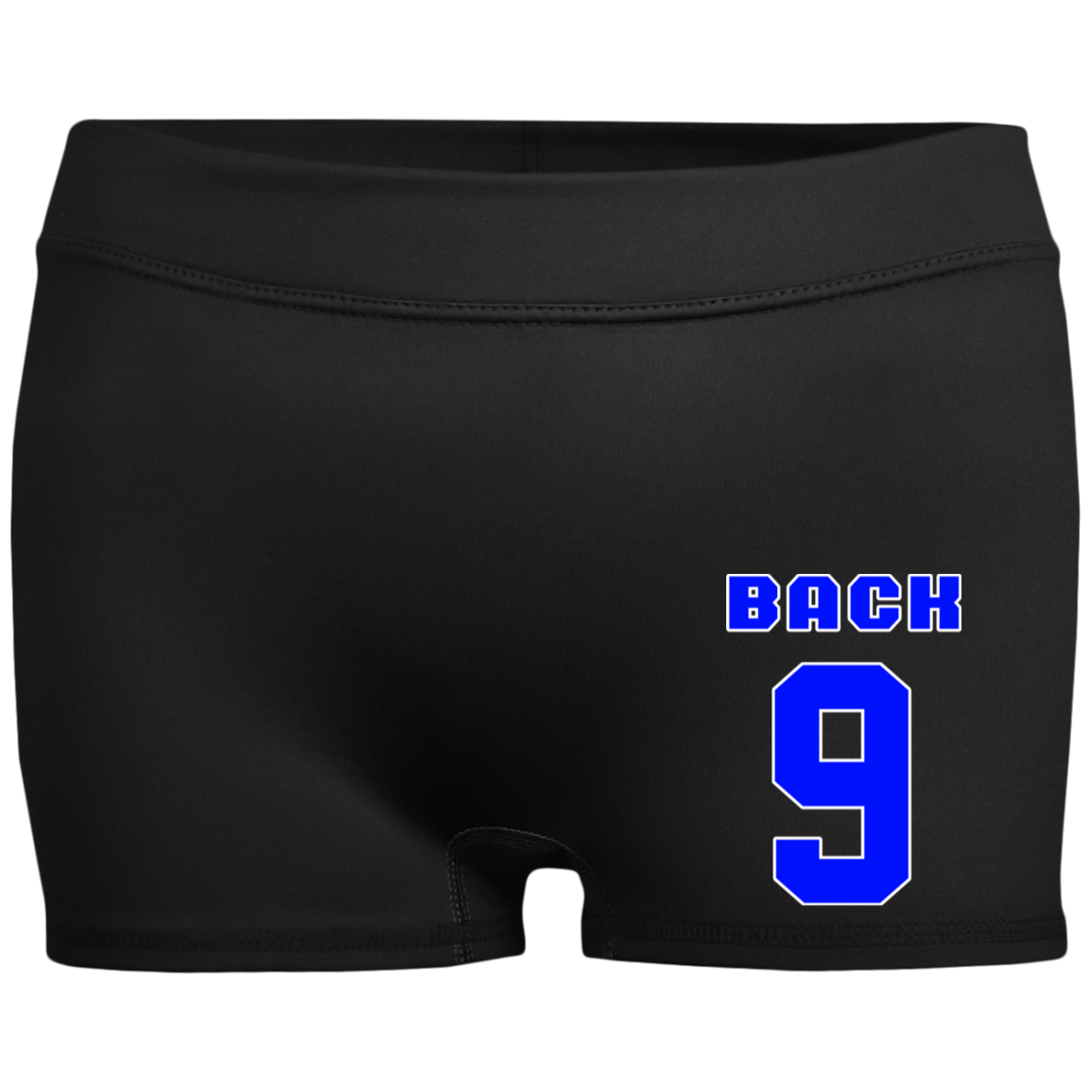 OPG Custom Design #17. Back 9. Ladies' Fitted Moisture-Wicking 2.5 inch Inseam Shorts