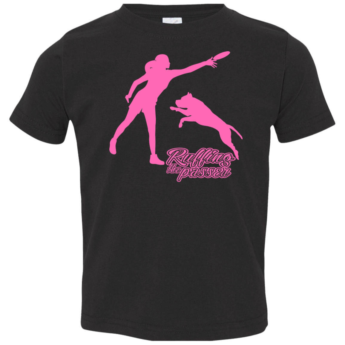 ArtichokeUSA Custom Design. Ruffing the Passer. Pitbull Edition. Female Version. Toddler Jersey T-Shirt