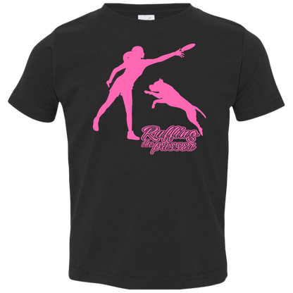 ArtichokeUSA Custom Design. Ruffing the Passer. Pitbull Edition. Female Version. Toddler Jersey T-Shirt
