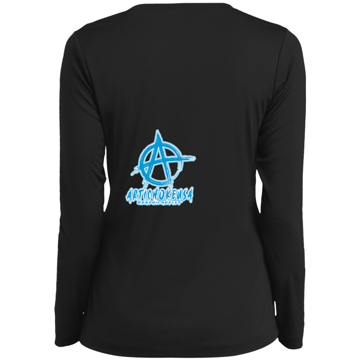 ArtichokeUSA Custom Design. Don't Eat Cookies And Spend Cache! Delete Them! Cookie Monster and Richie Rich Fan Art/Parody. Ladies’ Long Sleeve Performance V-Neck Tee