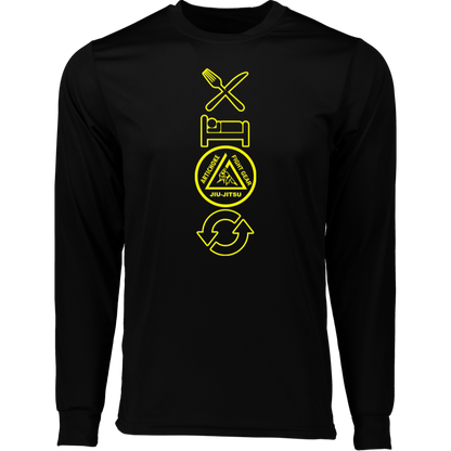 Artichoke Fight Gear Custom Design #9. EAT. SLEEP. JIU JITSU. REPEAT. Moisture-Wicking Long Sleeve