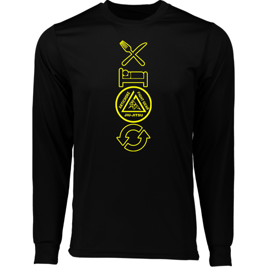 Artichoke Fight Gear Custom Design #9. EAT. SLEEP. JIU JITSU. REPEAT. Moisture-Wicking Long Sleeve
