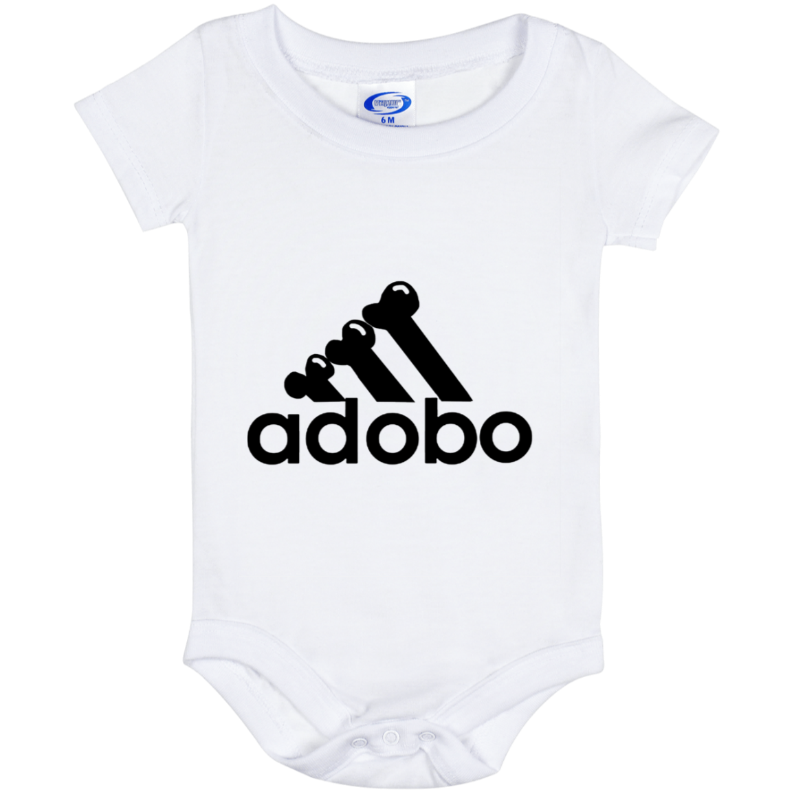 ArtichokeUSA Custom Design. Adobo. Adidas Parody. Baby Onesie 6 Month