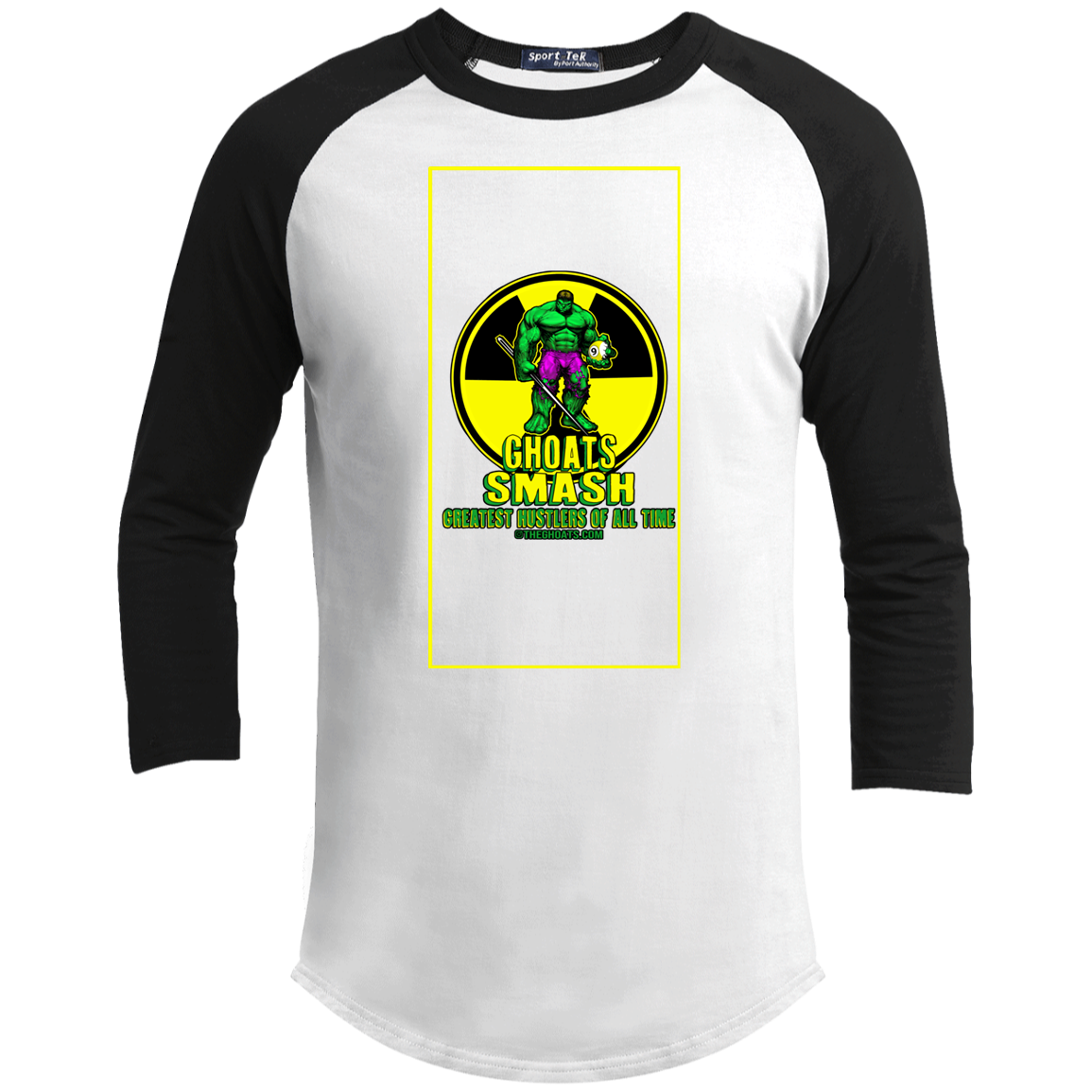 The GHOATS Custom Design. #13. GHOATS SMASH. Youth 3/4 Raglan Sleeve Shirt