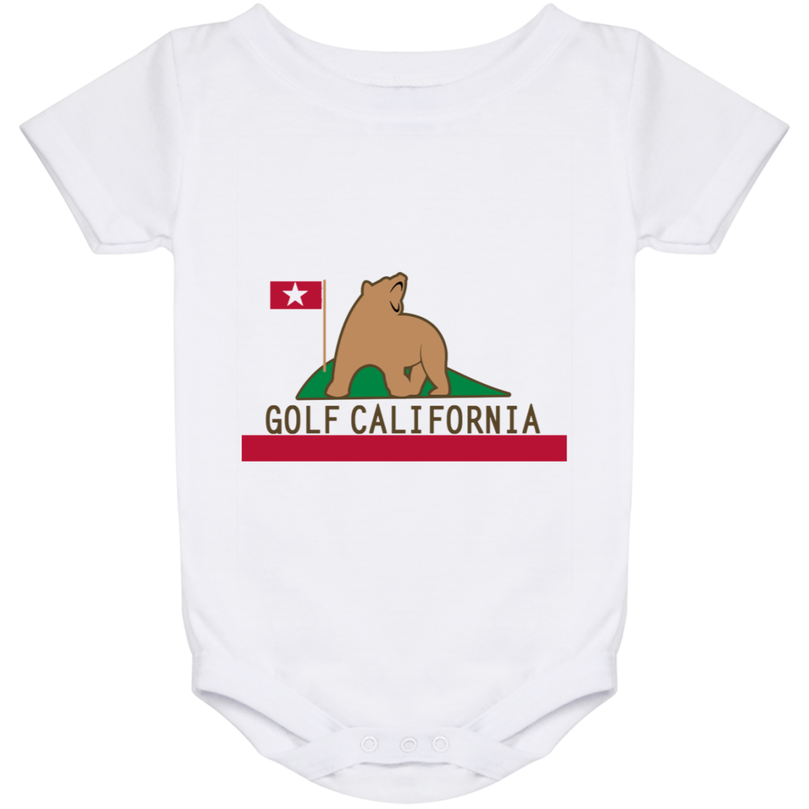 OPG Custom Design #14. Golf California. California State Flag. Baby Onesie 24 Month