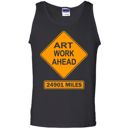 ArtichokeUSA Custom Design. Art Work Ahead. 24,901 Miles (Miles Around the Earth). Men's 100% Cotton Tank Top