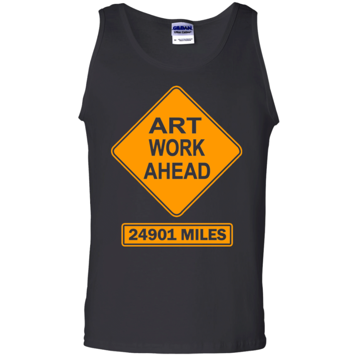 ArtichokeUSA Custom Design. Art Work Ahead. 24,901 Miles (Miles Around the Earth). Men's 100% Cotton Tank Top