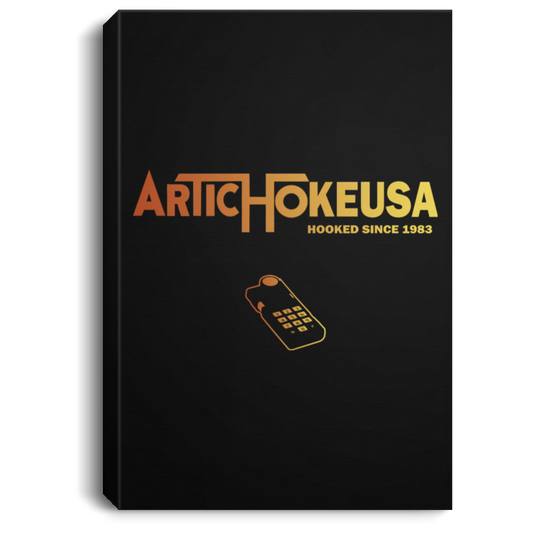 ArtichokeUSA Custom Design #63. Hooked (On Gaming) Since 1983. Activision Parody. Portrait Canvas .75in Frame