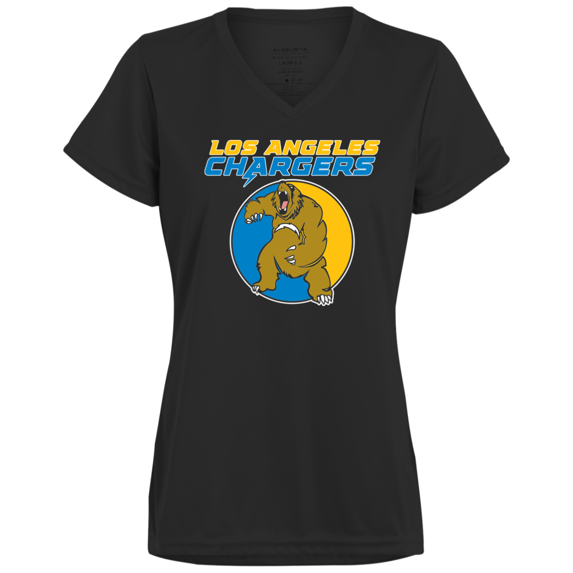 ArtichokeUSA Custom Design. Los Angeles Chargers Fan Art. Ladies’ Moisture-Wicking V-Neck Tee