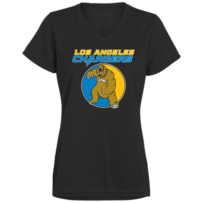 ArtichokeUSA Custom Design. Los Angeles Chargers Fan Art. Ladies’ Moisture-Wicking V-Neck Tee