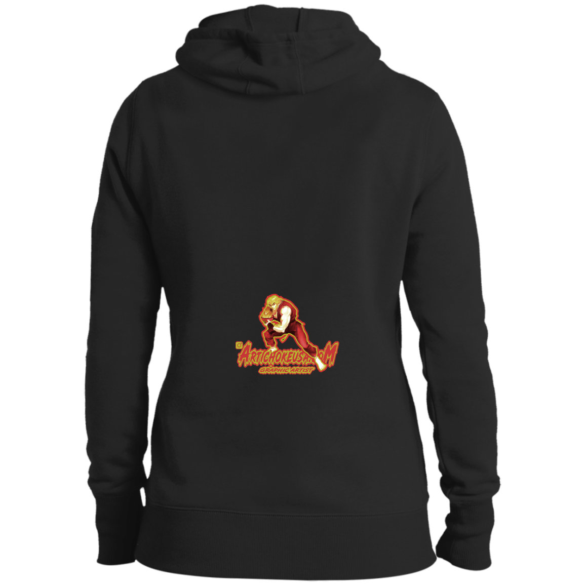 ArtichokeUSA Custom Design. Pho Ken Artichoke. Street Fighter Parody. Gaming. Ladies' Pullover Hooded Sweatshirt