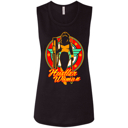 The GHOATS Custom Design #15. Hustler Woman. Ladies' Flowy Muscle Tank