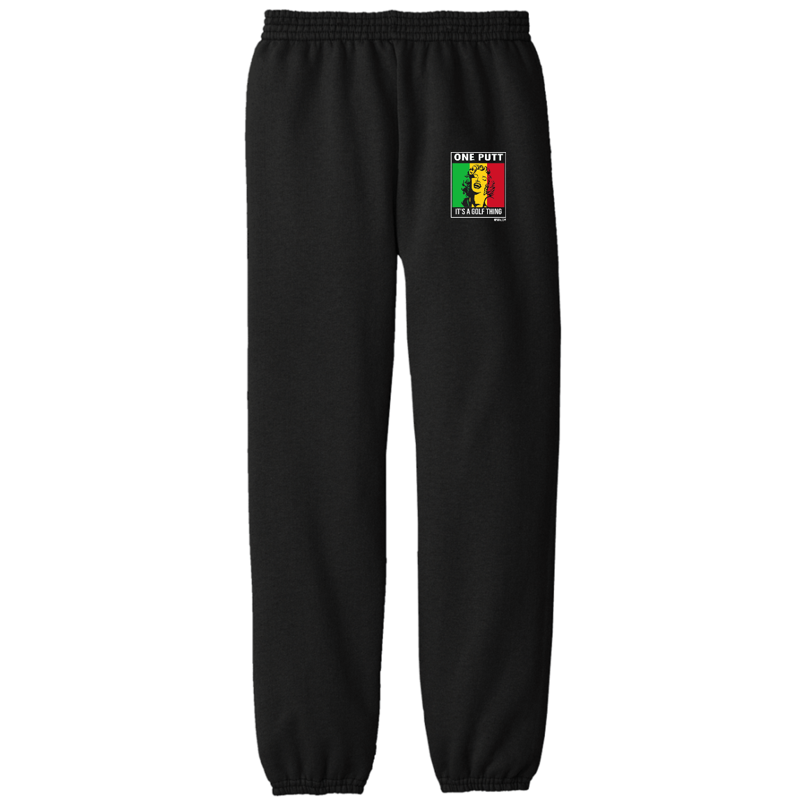 OPG Custom Design #22. One Putt / One Love Parody with Fan Art. Female Edition. Youth Fleece Pants