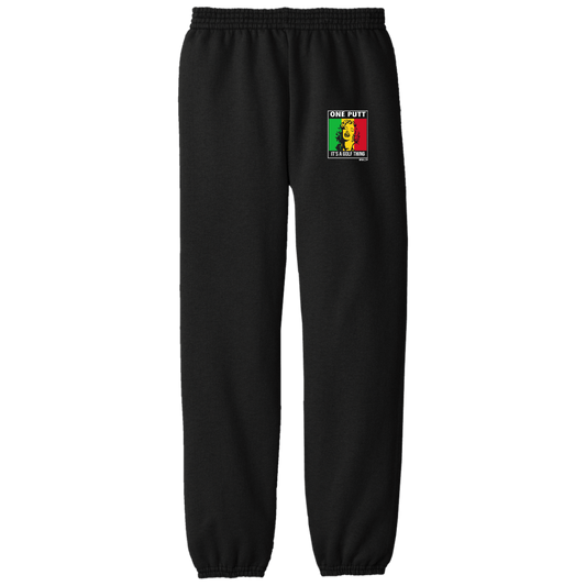 OPG Custom Design #22. One Putt / One Love Parody with Fan Art. Female Edition. Youth Fleece Pants