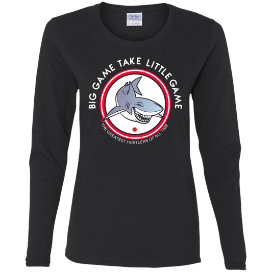 The GHOATS Custom Design. #25 Big Game Take Little Game. Ladies' Cotton LS T-Shirt