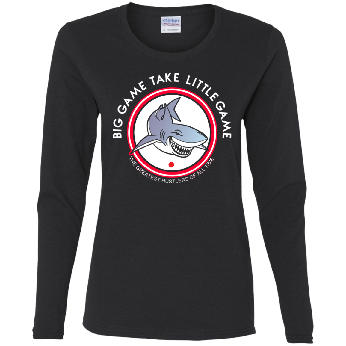 The GHOATS Custom Design. #25 Big Game Take Little Game. Ladies' Cotton LS T-Shirt