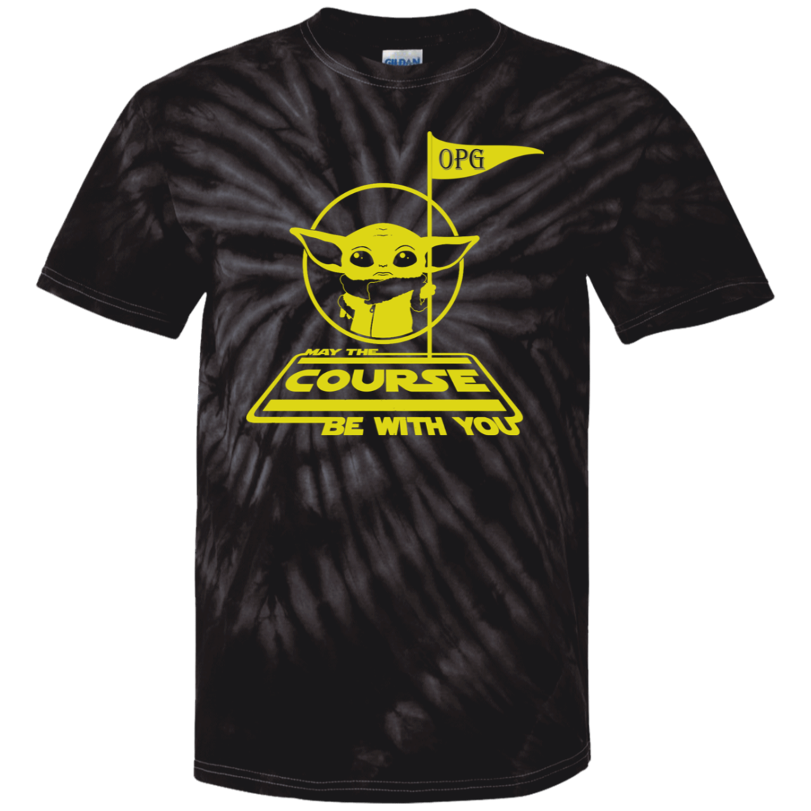 OPG Custom Design #21. May the course be with you. Star Wars Parody and Fan Art. Youth Tie-Dye T-Shirt