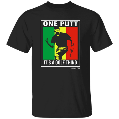 OPG Custom Design #22. One Putt / One Love Parody with Fan Art. Male Edition. Youth 100% Cotton T-Shirt