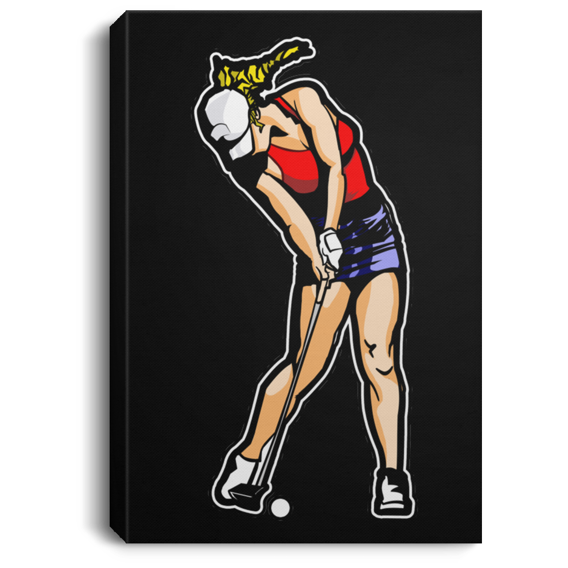 OPG Custom Design #3. Drive like a girl. Golf. Portrait Canvas .75in Frame