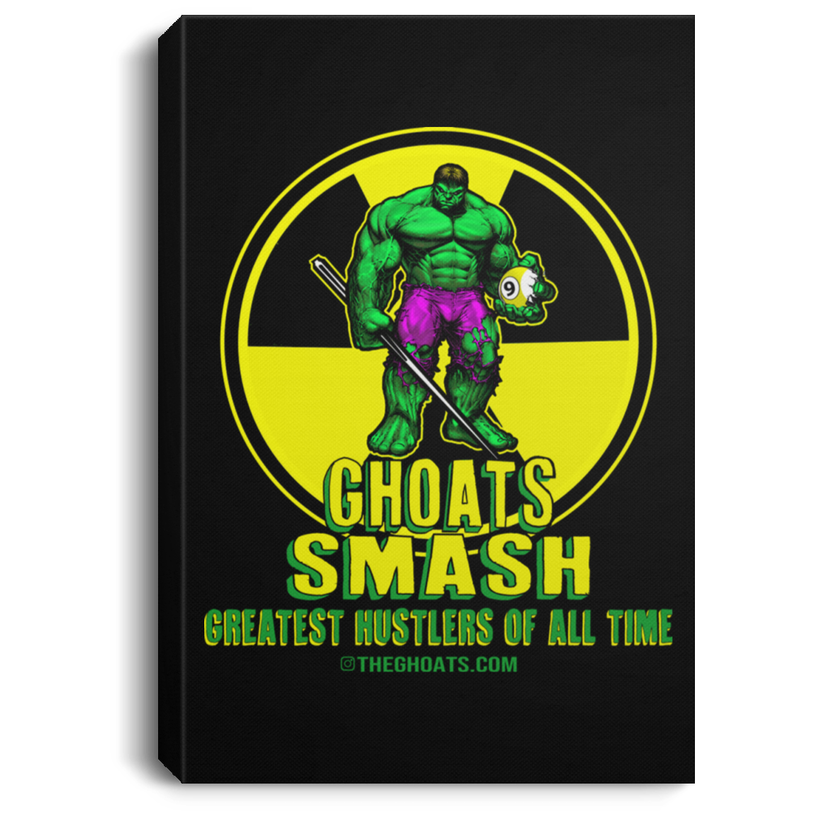 The GHOATS Custom Design. #13. GHOATS SMASH. Portrait Canvas .75in Frame