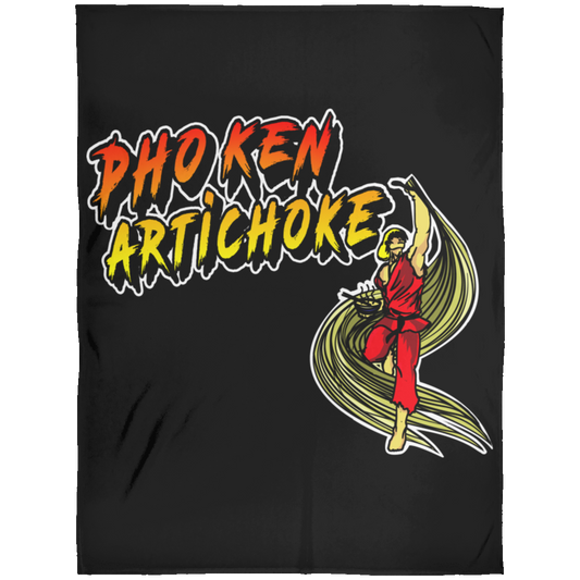 ArtichokeUSA Custom Design. Pho Ken Artichoke. Street Fighter Parody. Gaming. Fleece Blanket 60x80