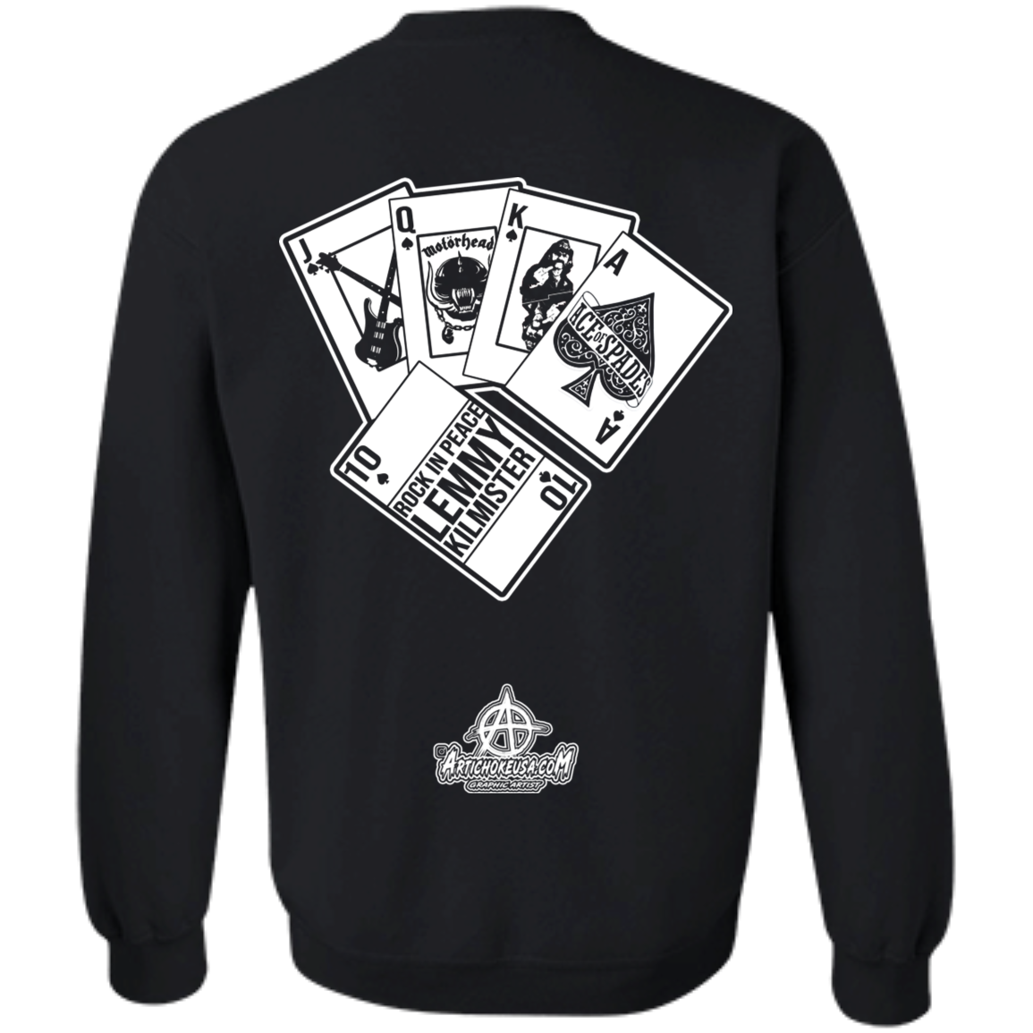 ArtichokeUSA Custom Design. Motorhead's Lemmy Kilmister's Favorite Video Poker Machine. Rock in Peace! Crewneck Pullover Sweatshirt