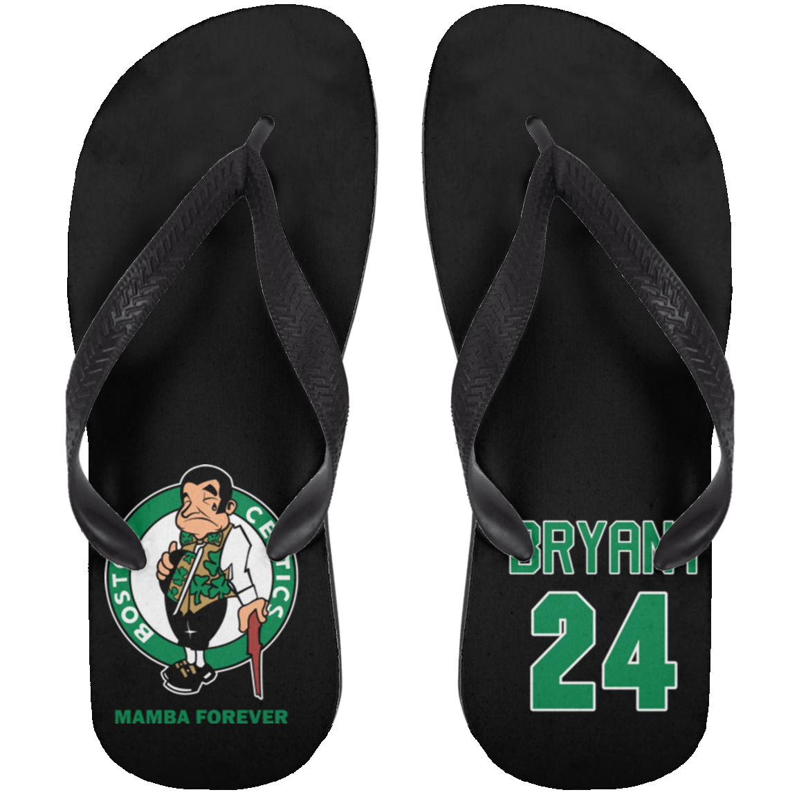 ArtichokeUSA Custom Design. RIP Kobe. Mamba Forever. Celtics / Lakers Fan Art Tribute. Adult Flip Flops