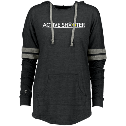 The GHOATS Custom Design #1. Active Shooter. Ladies Hooded Low Key Pullover