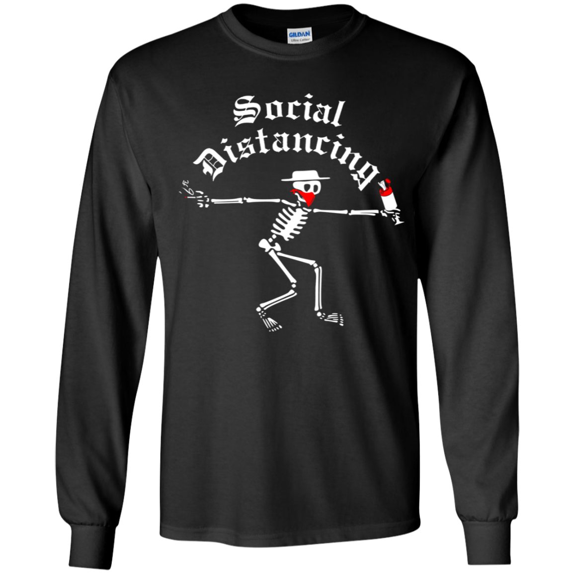 ArtichokeUSA Custom Design. Social Distancing. Social Distortion Parody. Youth LS T-Shirt