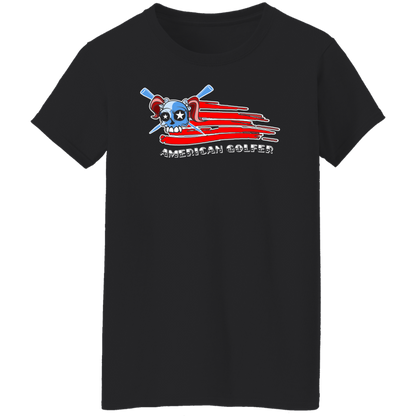OPG Custom Design #12. American Golfer. Female Edition. Ladies' 100% Preshrunk Cotton. T-Shirt