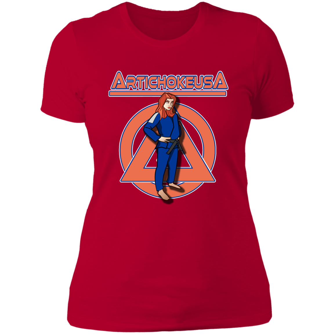 ArtichokeUSA Character and Font design. Let's Create Your Own Team Design Today. Amber. Ladies' Boyfriend T-Shirt