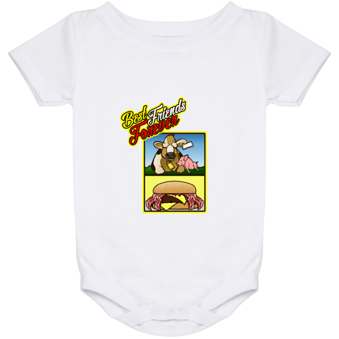ArtichokeUSA Custom Design. Best Friends Forever. Bacon Cheese Burger. Baby Onesie 24 Month