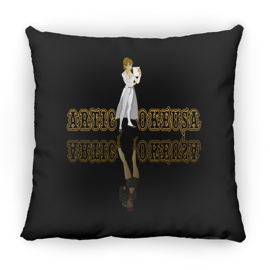 ArtichokeUSA Custom Design. Façade: (Noun) A false appearance that makes someone or something seem more pleasant or better than they really are. Large Square Pillow