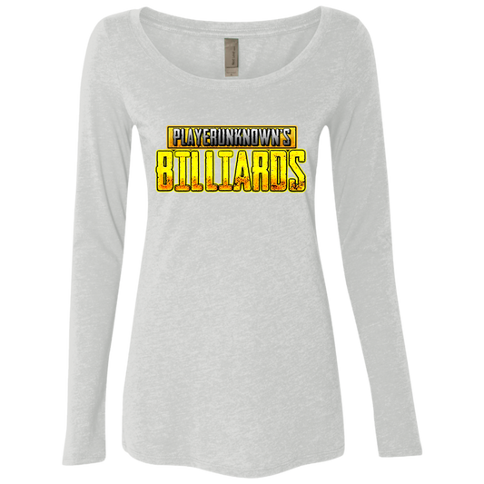 The GHOATS Custom Design. #27 PlayerUnknown's Billiards. PUBG Parody. Ladies' Triblend LS Scoop