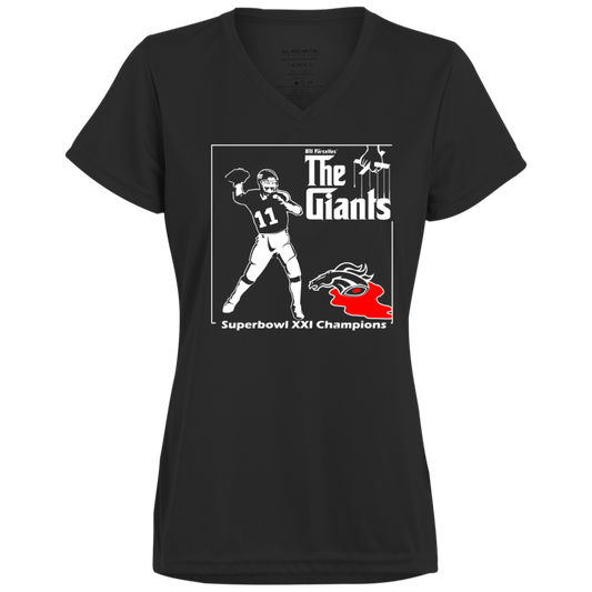 ArtichokeUSA Custom Design. Godfather Simms. NY Giants Superbowl XXI Champions. Ladies’ Moisture-Wicking V-Neck Tee
