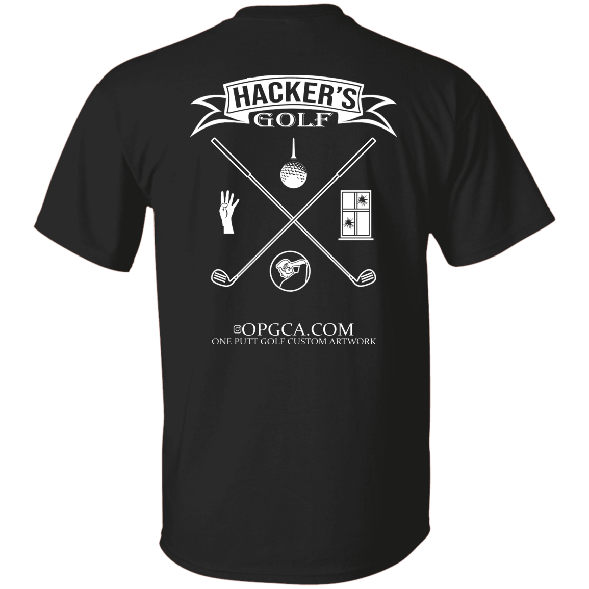 OPG Custom Design #20. 1st Annual Hackers Golf Tournament. Youth 100% Cotton T-Shirt