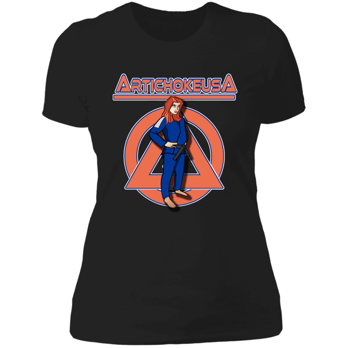 ArtichokeUSA Character and Font design. Let's Create Your Own Team Design Today. Amber. Ladies' Boyfriend T-Shirt