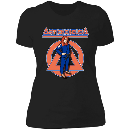 ArtichokeUSA Character and Font design. Let's Create Your Own Team Design Today. Amber. Ladies' Boyfriend T-Shirt