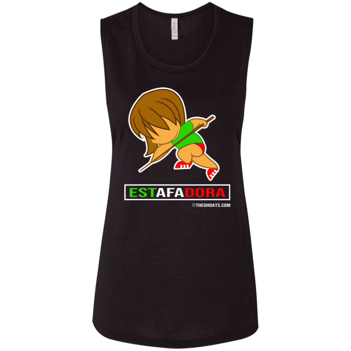 The GHOATS Custom Design. #30 Estafadora. (Spanish translation for Female Hustler). Ladies' Flowy Muscle Tank