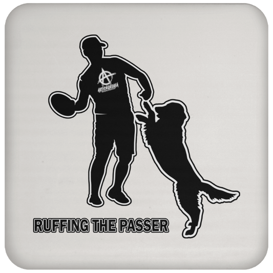 ArtichokeUSA Custom Design #38. Ruffing the Passer. Labrador Retriever. Male. Coaster