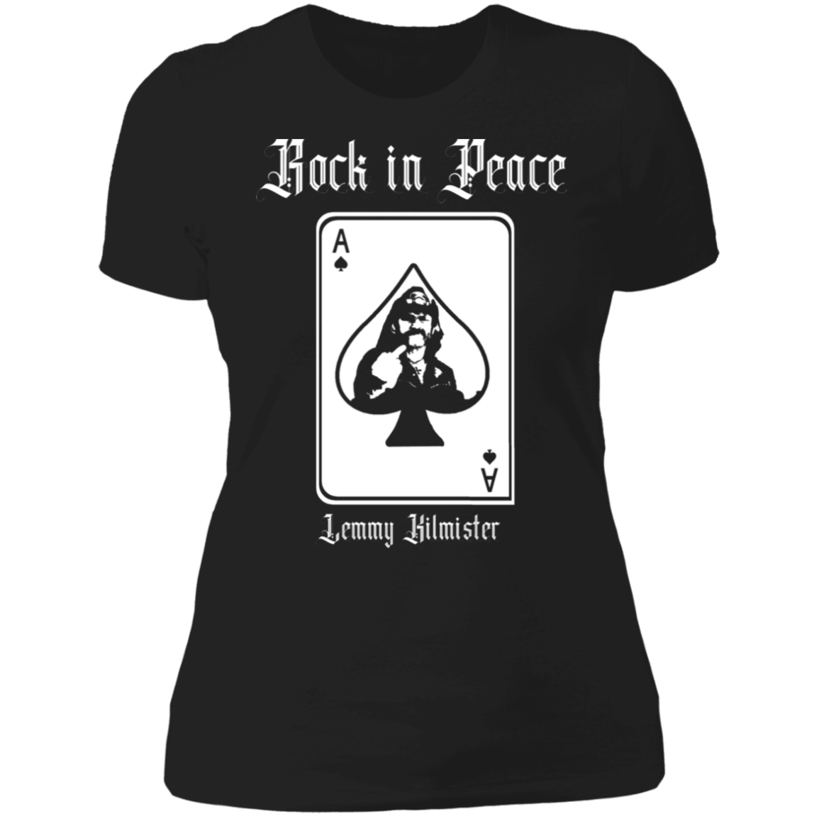 ArtichokeUSA Custom Design. Lemmy Kilmister "Ace of Spades" Tribute Fan Art Version 2 of 2. Ladies' Boyfriend T-Shirt